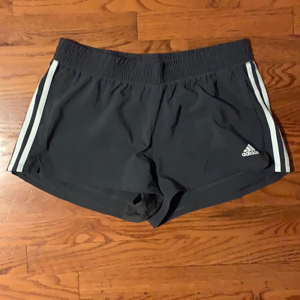 adidas shorts, grey with white stripes down the sides